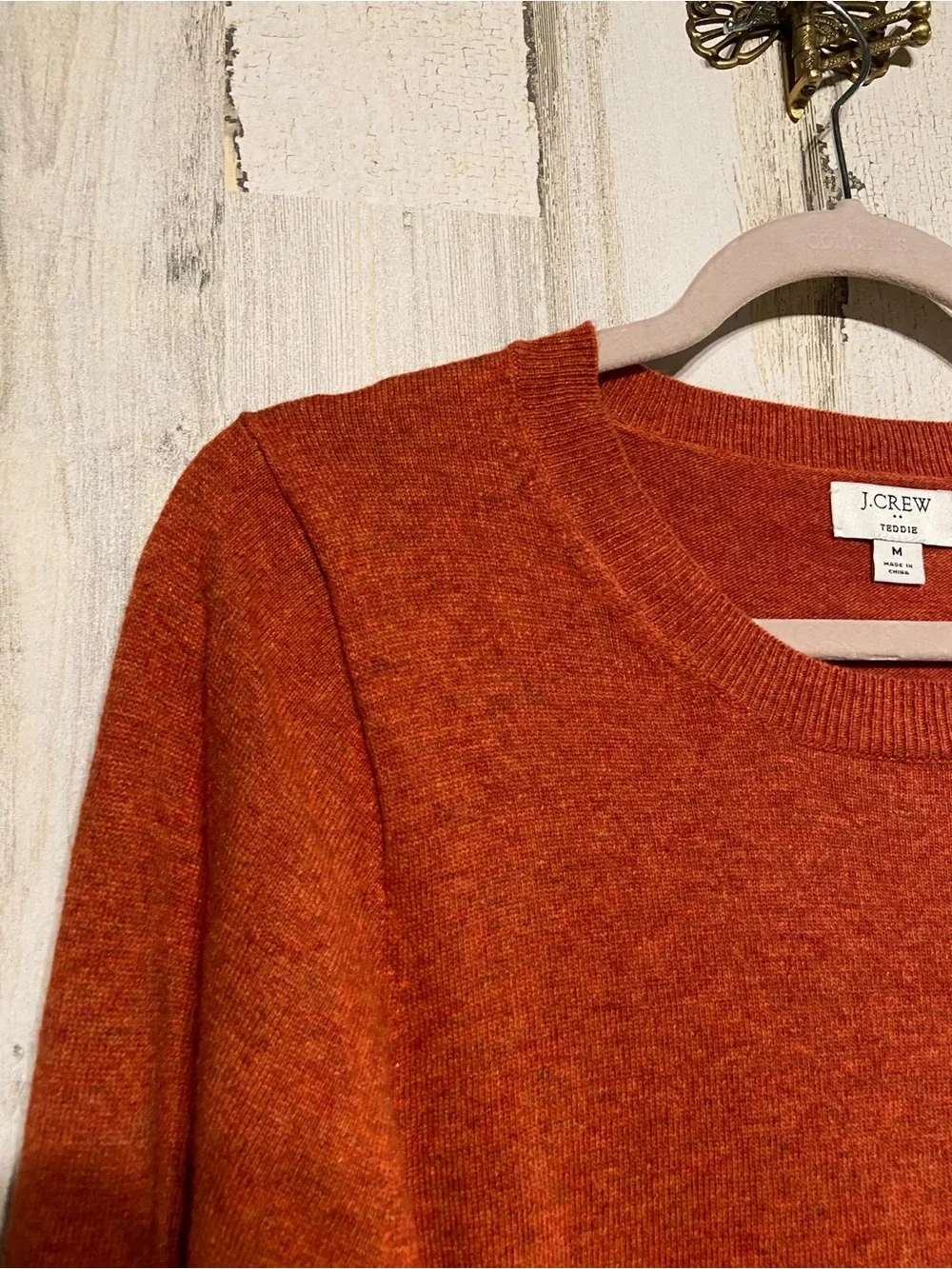 J.Crew Orange Teddie Pullover Sweater Medium